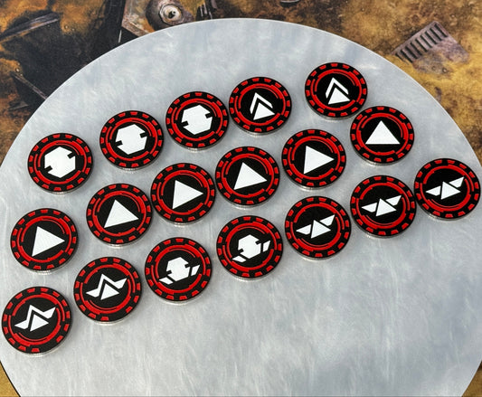 Order Tokens - set of 18