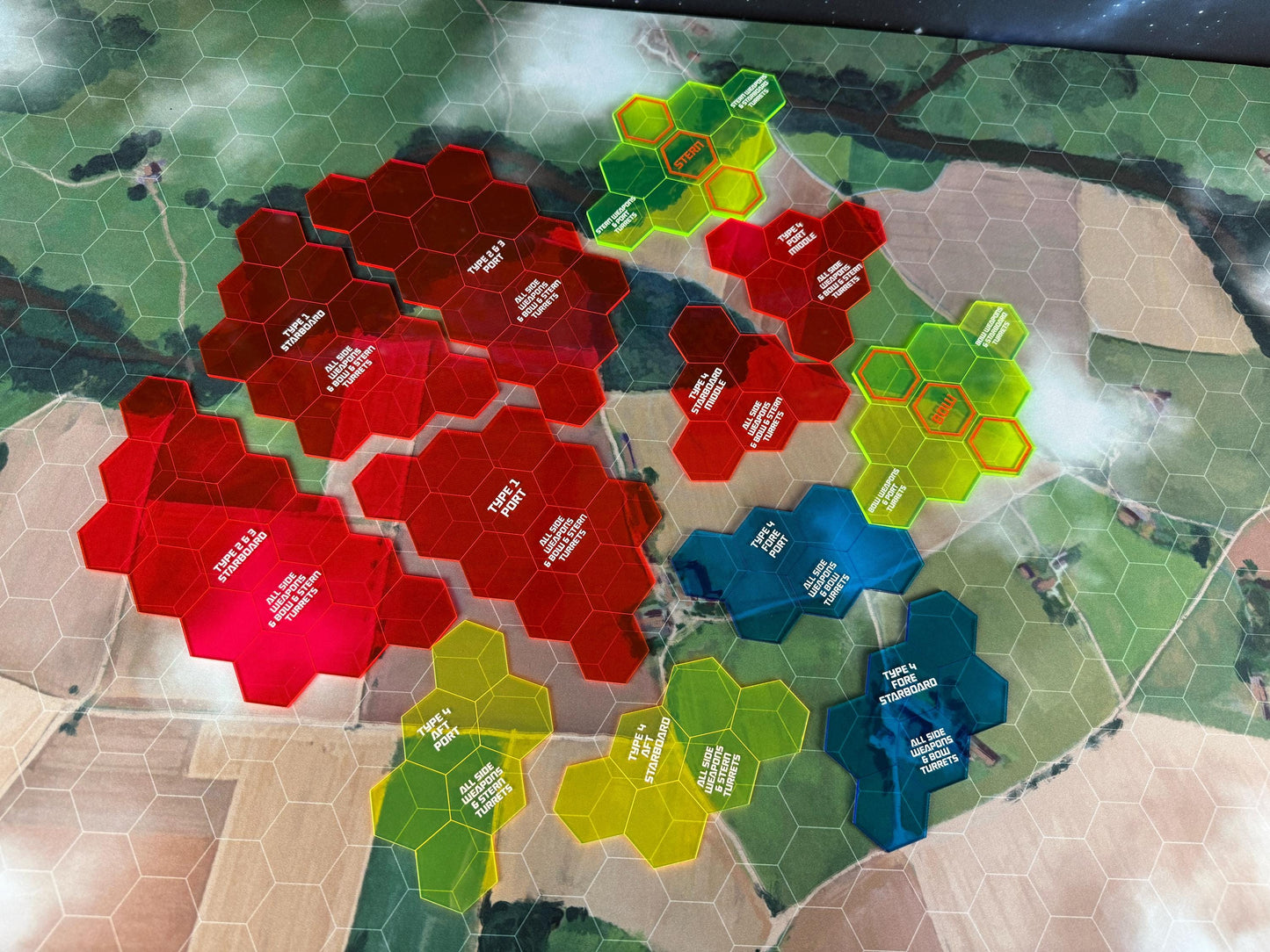 Firing Arc Acrylic Hex Set