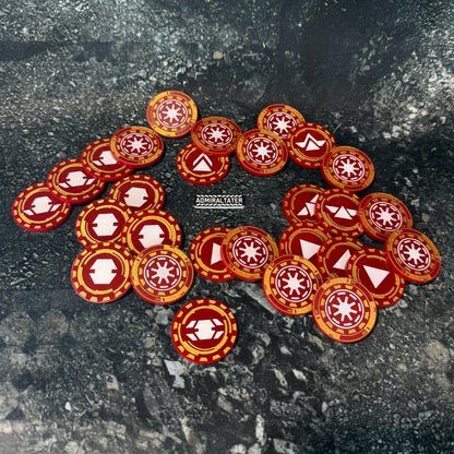Order Tokens - set of 28 - compatible with Star Wars Legion