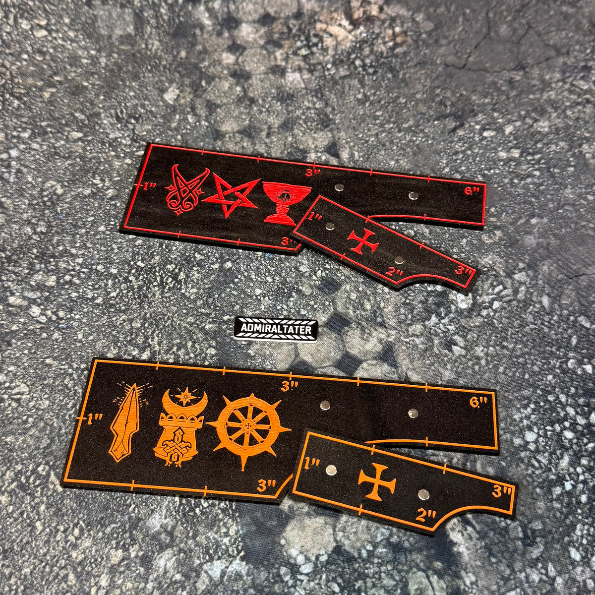 Trench Crusade compatible magnetic ruler (3in, 6in, or both)