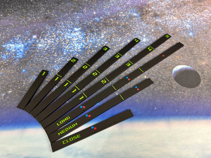 Full Set of simple Rulers: Range and Speed Set
