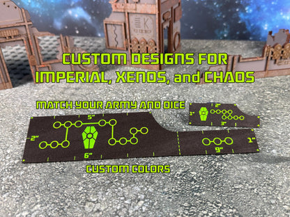 Combat Gauge Set, Movement Gauge Set, Measurement Tool with Faction Designs