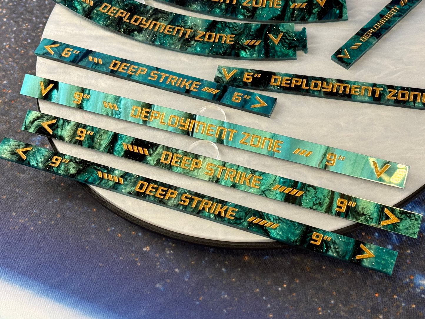 10th Ed. Deployment and Deep Strike Ruler set with Faction Designs