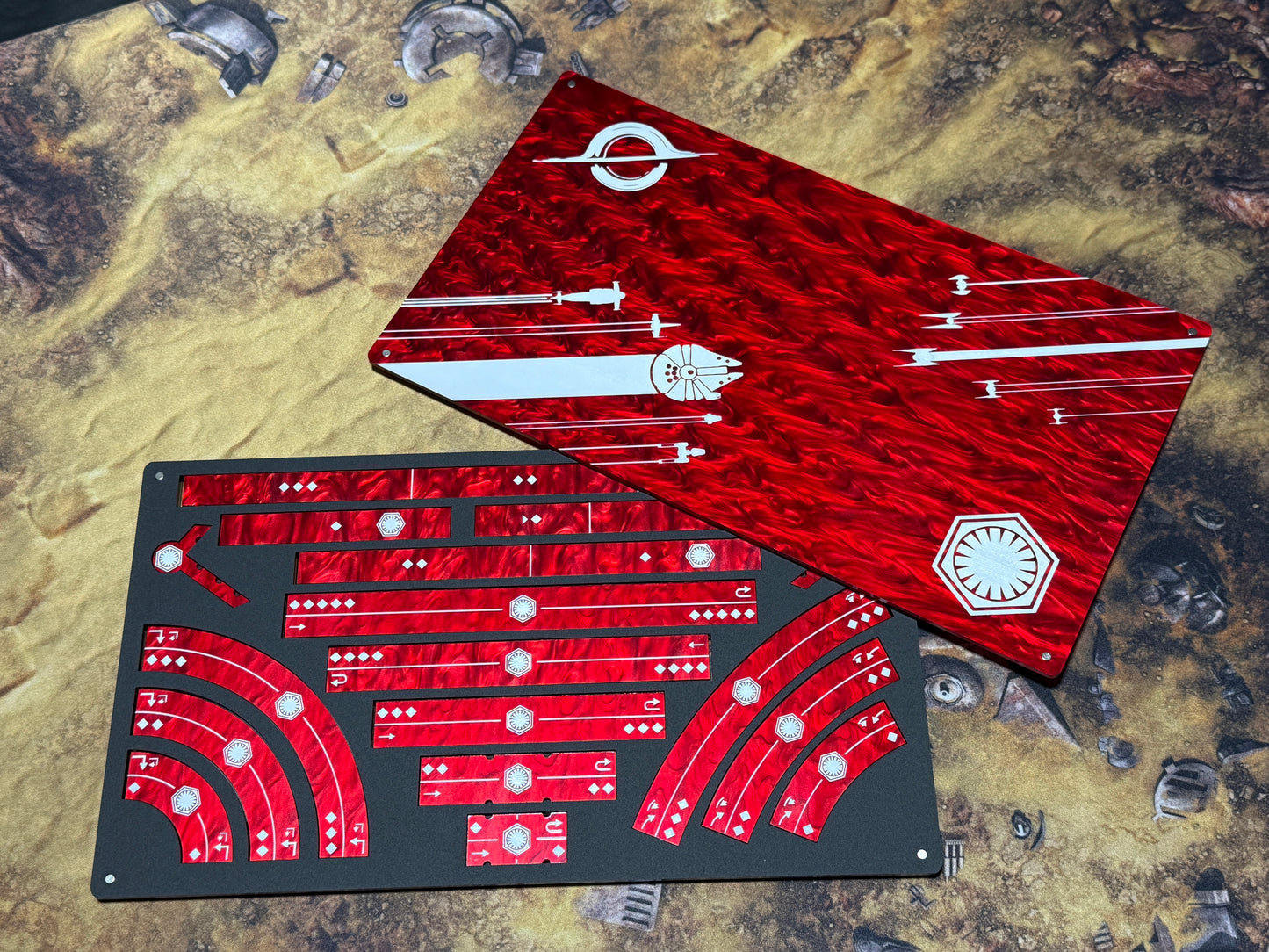 Fighters Clash Pearl Template Tray with ALL-Acrylic Templates for Second Edition