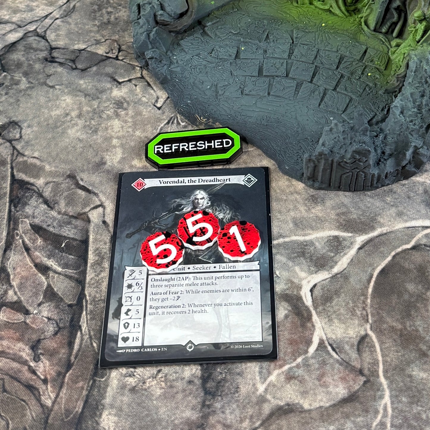Officially Licensed Malediction | Acrylic Damage Token Set - double-sided - 1 & 5