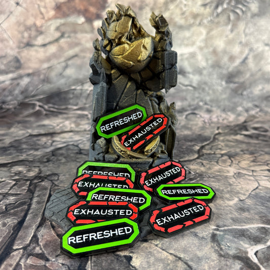 Officially Licensed Malediction | Refreshed & Exhausted Status Token - SET OF 10