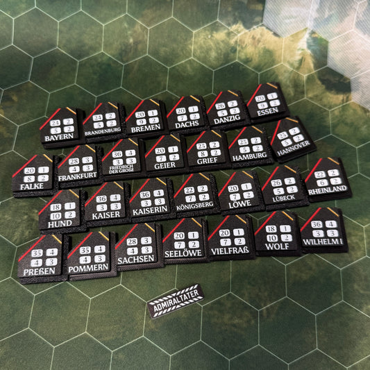 German Fleet Ship Tags