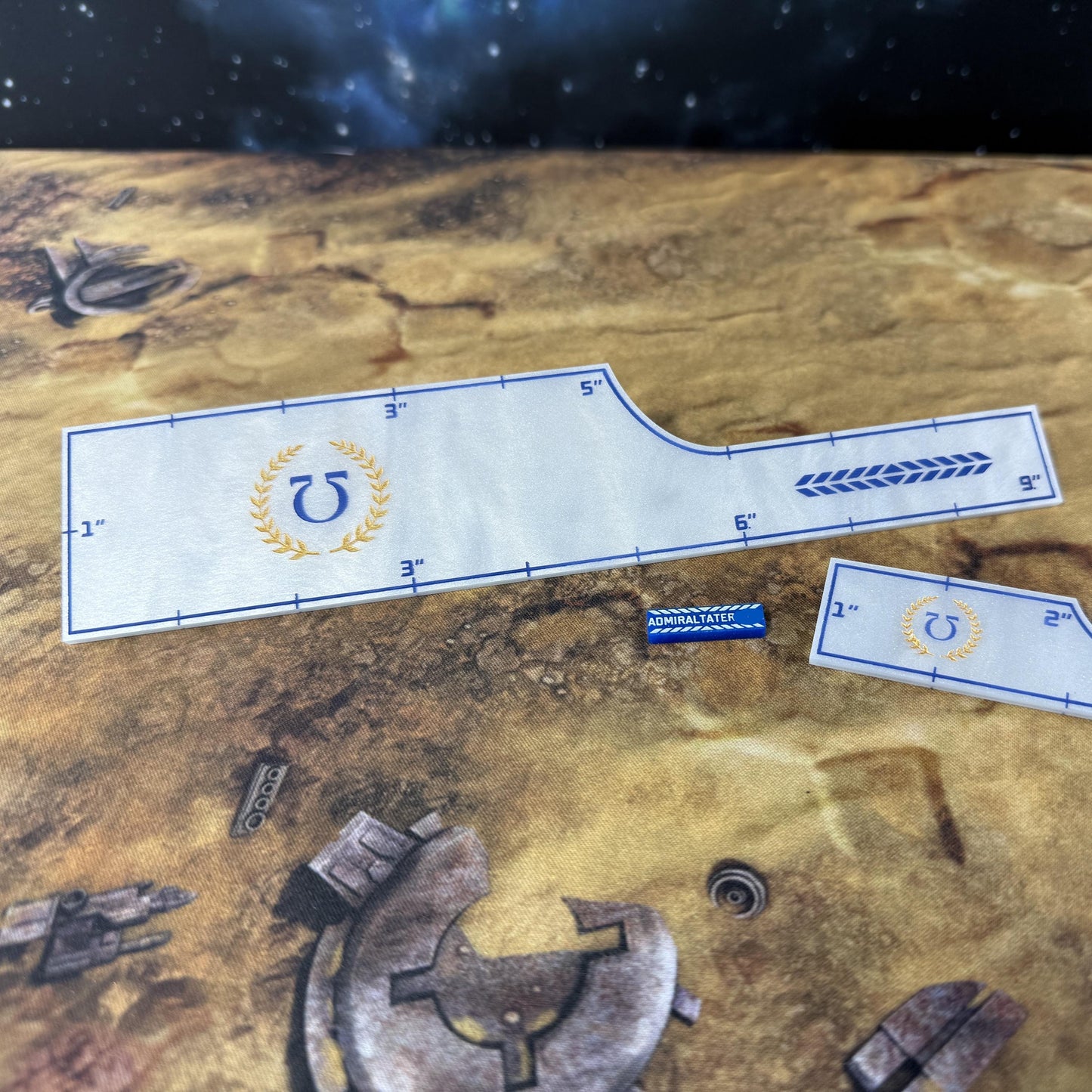 11th Edition Pearl Acrylic Combat Gauge Set with Faction Designs for 40k Wargaming