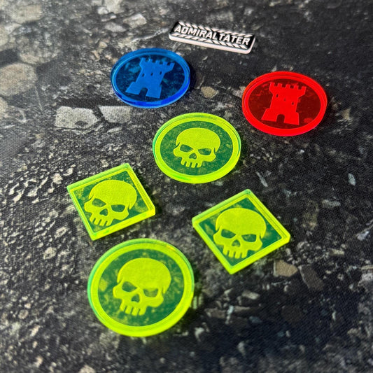 11th edition Objective Point Markers for Sci-Fi Tabletop Wargames
