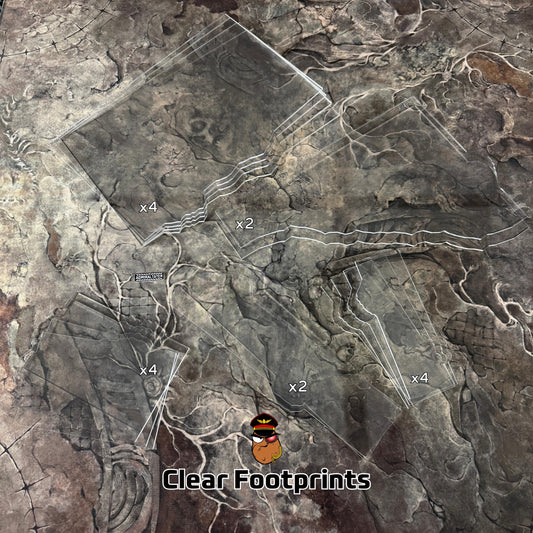 11th Edition Clear Terrain Footprints for Matched Play - Sci-Fi Grimdark Area Cover Layout Bases (Set of 16)
