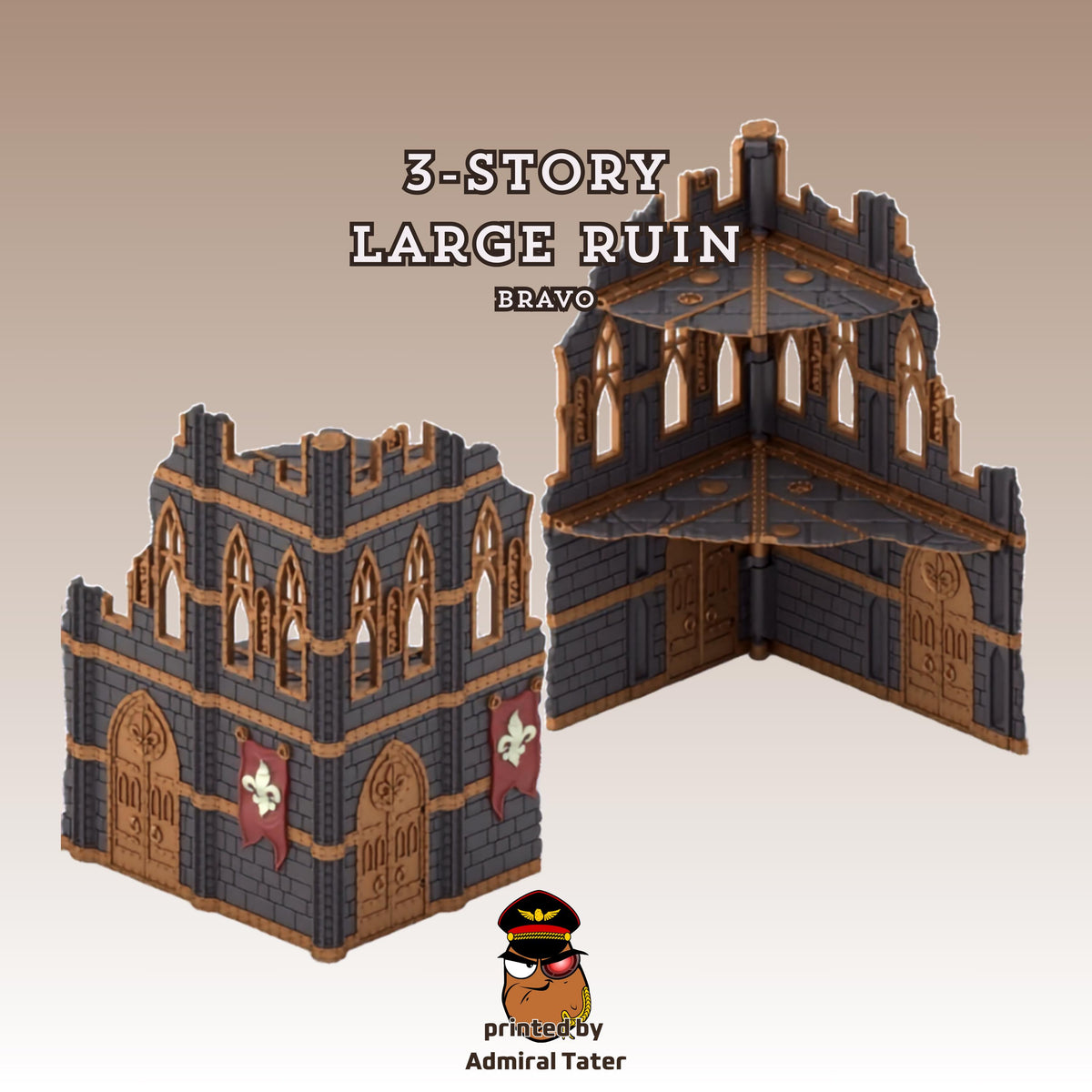 11th Edition Holy Battle Nun Terrain Set - Folding Sci-Fi Wargame Scenery - High Durability PLA+ 2.0 Tabletop Ruins