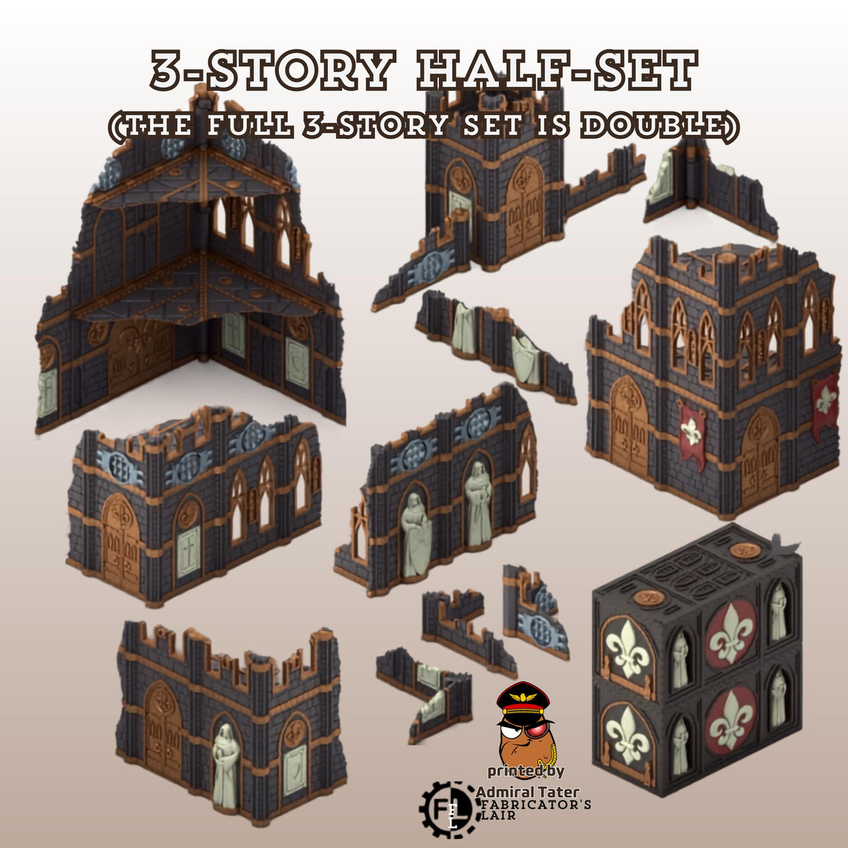 11th Edition Holy Battle Nun Terrain Set - Folding Sci-Fi Wargame Scenery - High Durability PLA+ 2.0 Tabletop Ruins