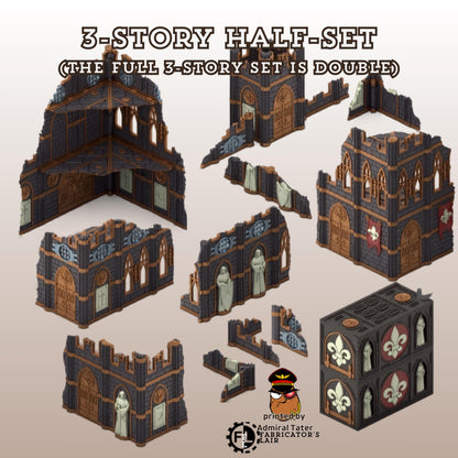 11th Edition Holy Battle Nun Terrain Set - Folding Sci-Fi Wargame Scenery - High Durability PLA+ 2.0 Tabletop Ruins