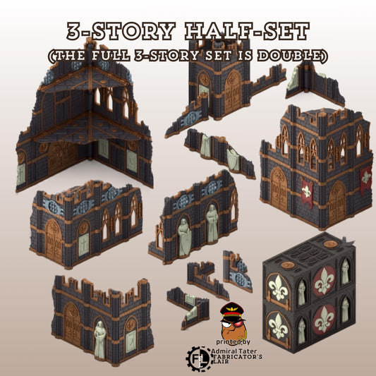 11th Edition Holy Battle Nun Terrain Set - Folding Sci-Fi Wargame Scenery - High Durability PLA+ 2.0 Tabletop Ruins