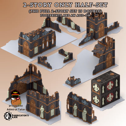 11th Edition Holy Battle Nun Terrain Set - Folding Sci-Fi Wargame Scenery - High Durability PLA+ 2.0 Tabletop Ruins