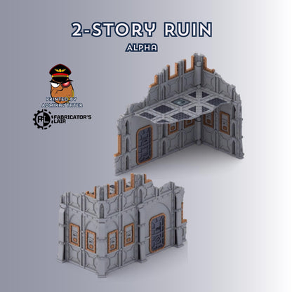 11th Edition Armored Fortress Ruins Terrain Set - Folding Sci-Fi Wargame Scenery - High Durability PLA+ 2.0 Tabletop Ruins