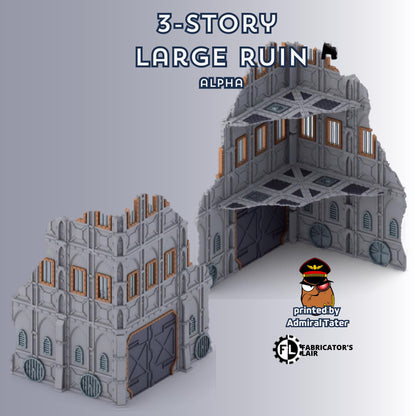 11th Edition Armored Fortress Ruins Terrain Set - Folding Sci-Fi Wargame Scenery - High Durability PLA+ 2.0 Tabletop Ruins