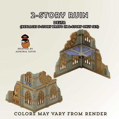 11th Edition Gothic Ruined City Terrain Set - Folding Sci-Fi Wargame Scenery - High Durability PLA+ 2.0 Tabletop Ruins