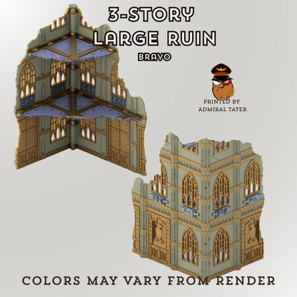11th Edition Gothic Ruined City Terrain Set - Folding Sci-Fi Wargame Scenery - High Durability PLA+ 2.0 Tabletop Ruins