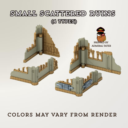 11th Edition Gothic Ruined City Terrain Set - Folding Sci-Fi Wargame Scenery - High Durability PLA+ 2.0 Tabletop Ruins
