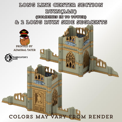 11th Edition Gothic Ruined City Terrain Set - Folding Sci-Fi Wargame Scenery - High Durability PLA+ 2.0 Tabletop Ruins