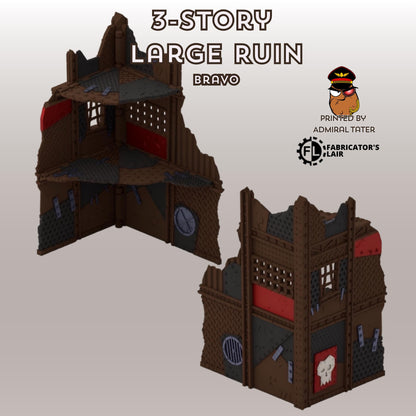 11th Edition Greenskin Scrap Ruins Terrain Set - Folding Sci-Fi Wargame Scenery - High Durability PLA+ 2.0 Tabletop Ruins