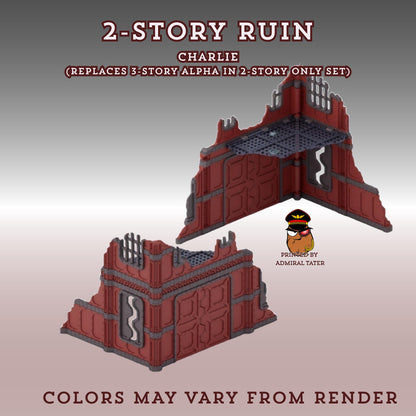 11th Edition Industrial Ruins Terrain Set - Folding Sci-Fi Wargame Scenery - High Durability PLA+ 2.0 Tabletop Ruins