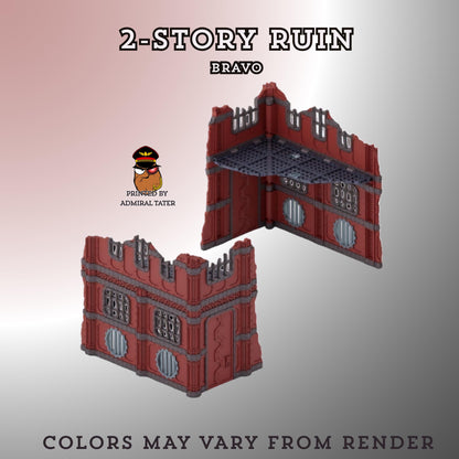 11th Edition Industrial Ruins Terrain Set - Folding Sci-Fi Wargame Scenery - High Durability PLA+ 2.0 Tabletop Ruins