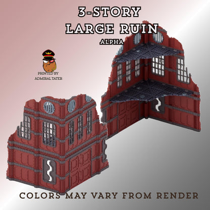 11th Edition Industrial Ruins Terrain Set - Folding Sci-Fi Wargame Scenery - High Durability PLA+ 2.0 Tabletop Ruins