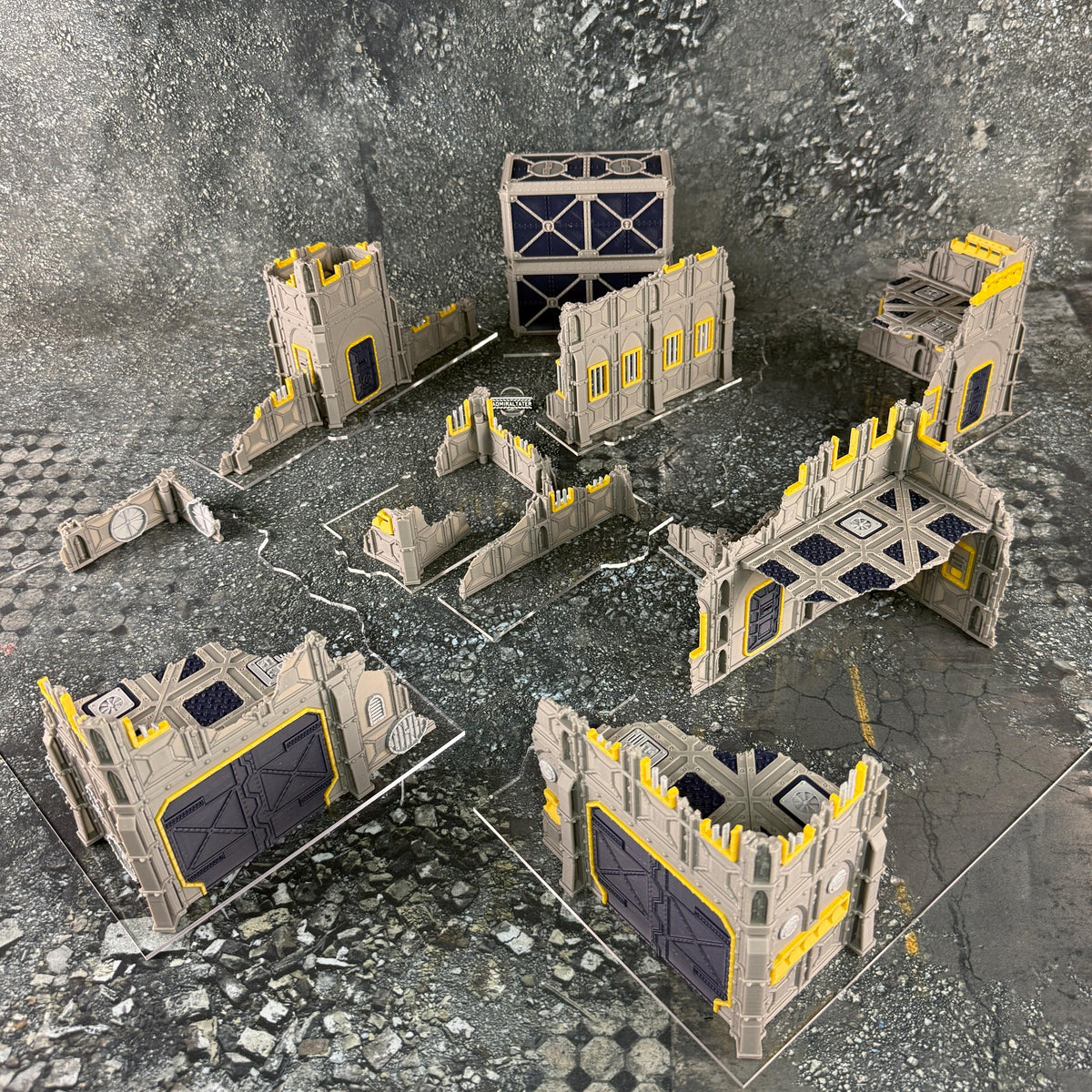 11th Edition Armored Fortress Ruins Terrain Set - Folding Sci-Fi Wargame Scenery - High Durability PLA+ 2.0 Tabletop Ruins
