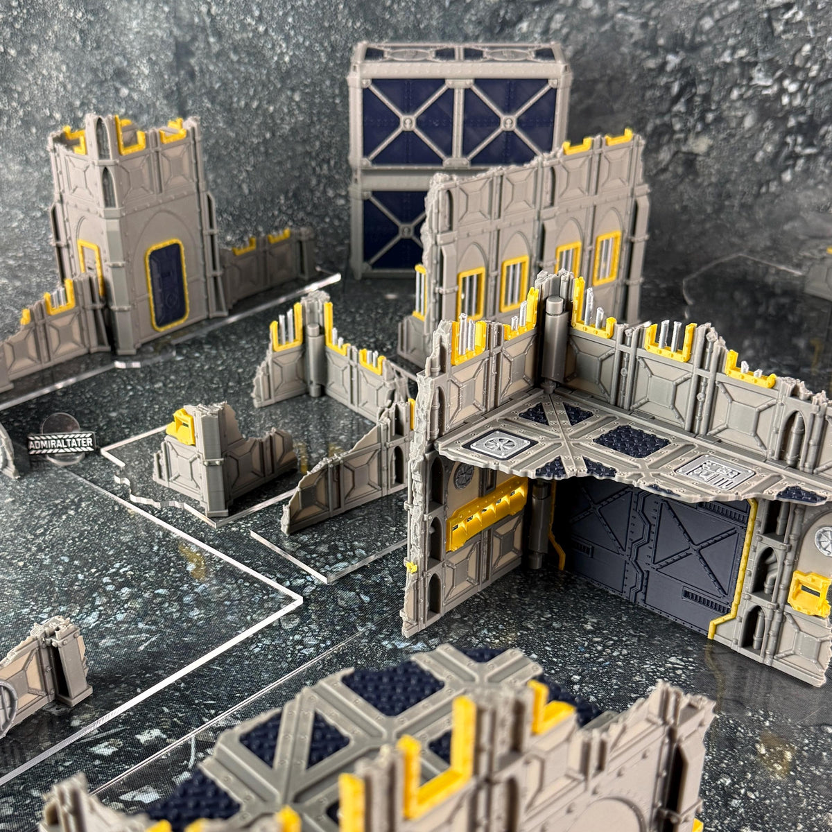 11th Edition Armored Fortress Ruins Terrain Set - Folding Sci-Fi Wargame Scenery - High Durability PLA+ 2.0 Tabletop Ruins
