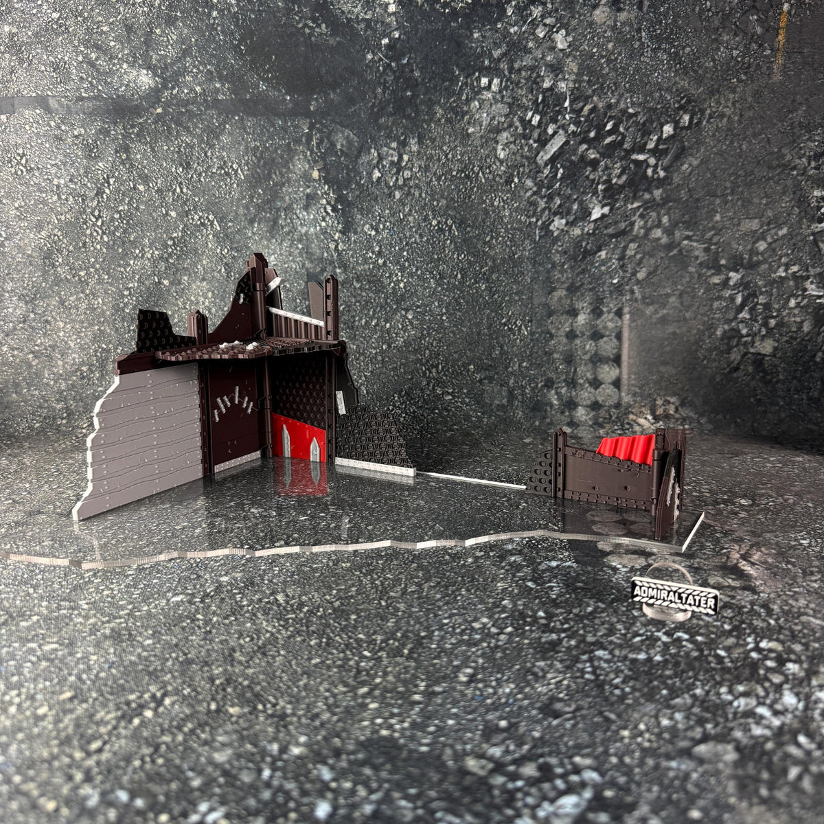 11th Edition Greenskin Scrap Ruins Terrain Set - Folding Sci-Fi Wargame Scenery - High Durability PLA+ 2.0 Tabletop Ruins
