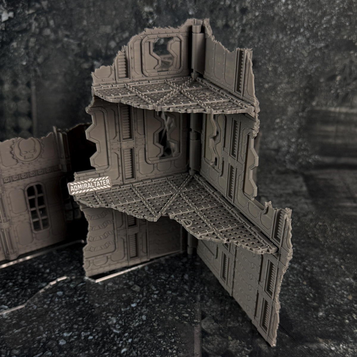 11th Edition Industrial Ruins Terrain Set - Folding Sci-Fi Wargame Scenery - High Durability PLA+ 2.0 Tabletop Ruins