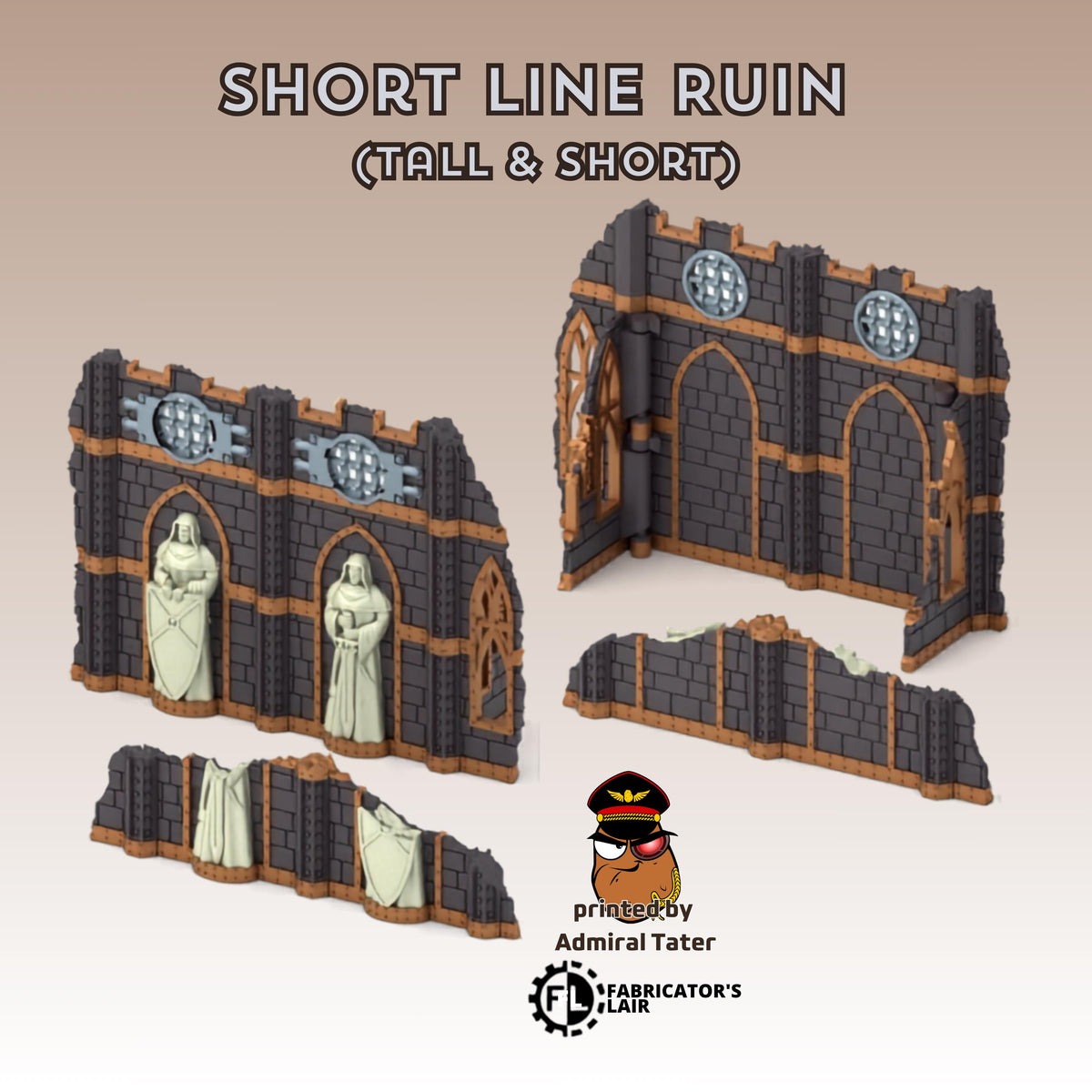 11th Edition Holy Battle Nun Terrain Set - Folding Sci-Fi Wargame Scenery - High Durability PLA+ 2.0 Tabletop Ruins