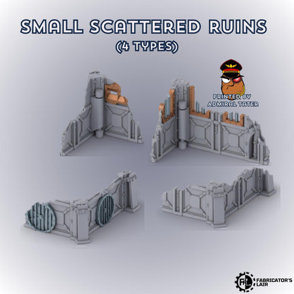 11th Edition Armored Fortress Ruins Terrain Set - Folding Sci-Fi Wargame Scenery - High Durability PLA+ 2.0 Tabletop Ruins