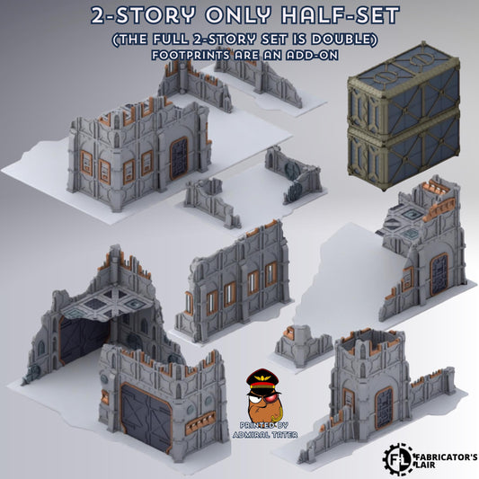 11th Edition Armored Fortress Ruins Terrain Set - Folding Sci-Fi Wargame Scenery - High Durability PLA+ 2.0 Tabletop Ruins