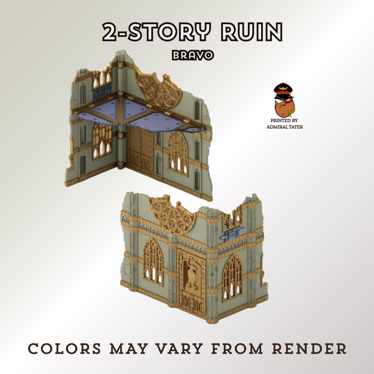 11th Edition Gothic Ruined City Terrain Set - Folding Sci-Fi Wargame Scenery - High Durability PLA+ 2.0 Tabletop Ruins