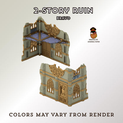 11th Edition Gothic Ruined City Terrain Set - Folding Sci-Fi Wargame Scenery - High Durability PLA+ 2.0 Tabletop Ruins