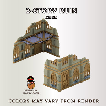 11th Edition Gothic Ruined City Terrain Set - Folding Sci-Fi Wargame Scenery - High Durability PLA+ 2.0 Tabletop Ruins