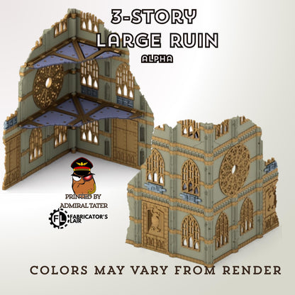 11th Edition Gothic Ruined City Terrain Set - Folding Sci-Fi Wargame Scenery - High Durability PLA+ 2.0 Tabletop Ruins