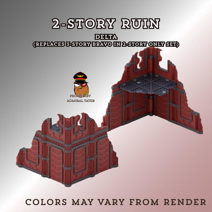 11th Edition Industrial Ruins Terrain Set - Folding Sci-Fi Wargame Scenery - High Durability PLA+ 2.0 Tabletop Ruins