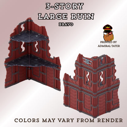 11th Edition Industrial Ruins Terrain Set - Folding Sci-Fi Wargame Scenery - High Durability PLA+ 2.0 Tabletop Ruins