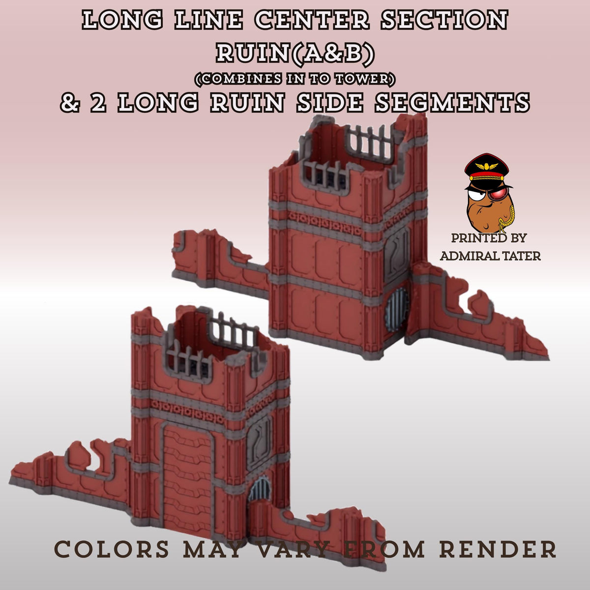 11th Edition Industrial Ruins Terrain Set - Folding Sci-Fi Wargame Scenery - High Durability PLA+ 2.0 Tabletop Ruins