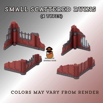 11th Edition Industrial Ruins Terrain Set - Folding Sci-Fi Wargame Scenery - High Durability PLA+ 2.0 Tabletop Ruins