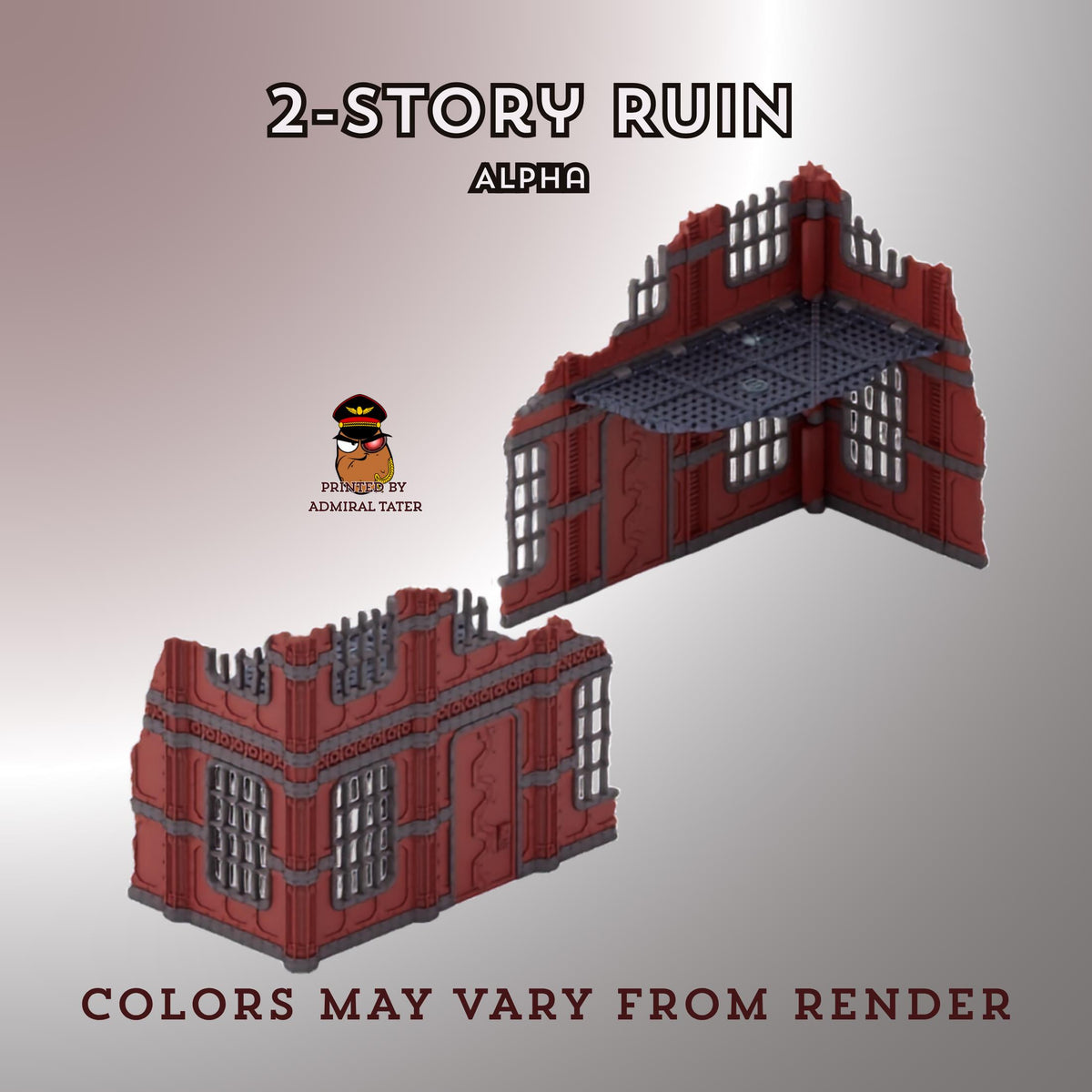 11th Edition Industrial Ruins Terrain Set - Folding Sci-Fi Wargame Scenery - High Durability PLA+ 2.0 Tabletop Ruins