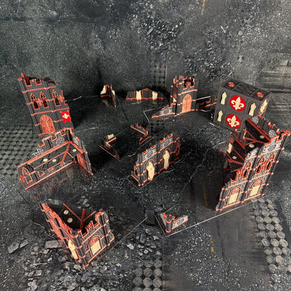 11th Edition Holy Battle Nun Terrain Set - Folding Sci-Fi Wargame Scenery - High Durability PLA+ 2.0 Tabletop Ruins