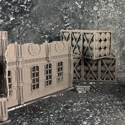11th Edition Industrial Ruins Terrain Set - Folding Sci-Fi Wargame Scenery - High Durability PLA+ 2.0 Tabletop Ruins