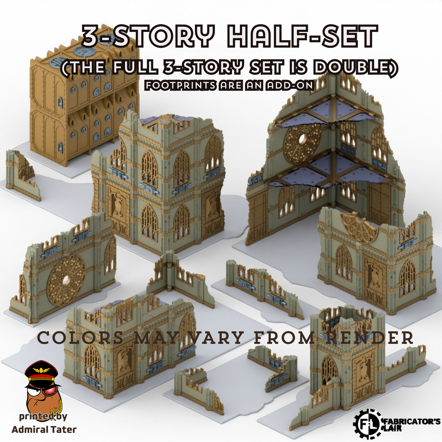 11th Edition Folding Terrain Set - Official Layout compatible- Multiple Themes available