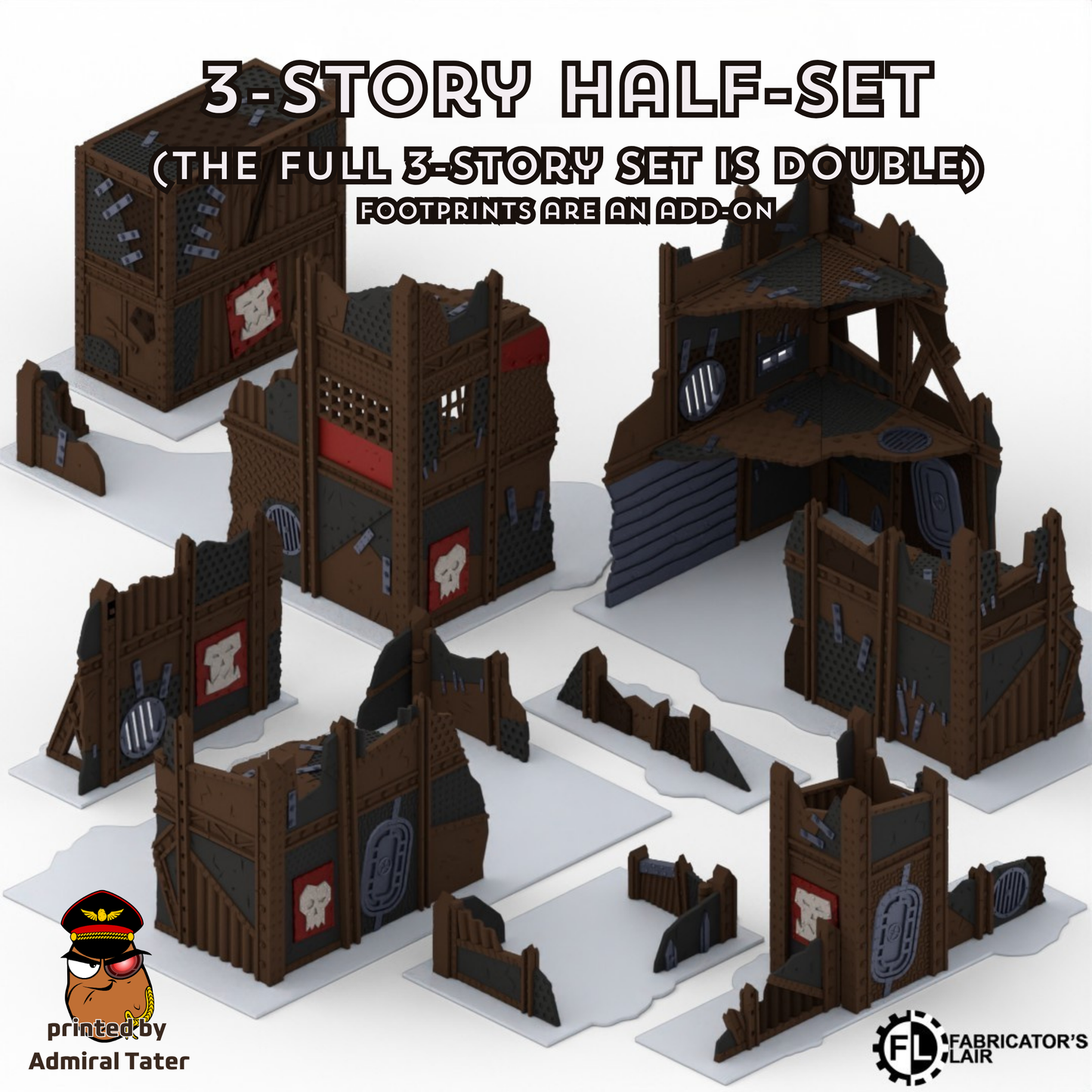 11th Edition Folding Terrain Set - Official Layout compatible- Multiple Themes available